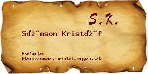 Sámson Kristóf névjegykártya